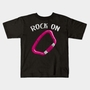 Rock on pink distressed Kids T-Shirt